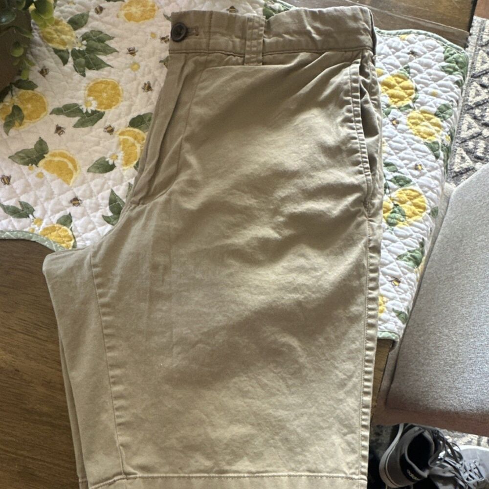 J.CREW Men's Beige Slim Stretch Chino Shorts Twill Flat Front 32